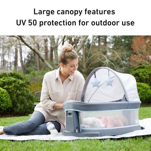 그라코 Graco Pack n Play Travel Dome LX Playard Includes Portable Bassinet, Full-Size Infant Bassinet, and Diaper Changer, Leyton