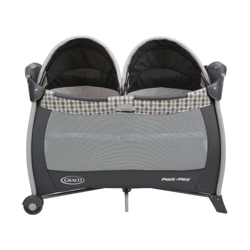 그라코 Graco Pack n Play Playard with Twins Bassinet, Vance, One Size