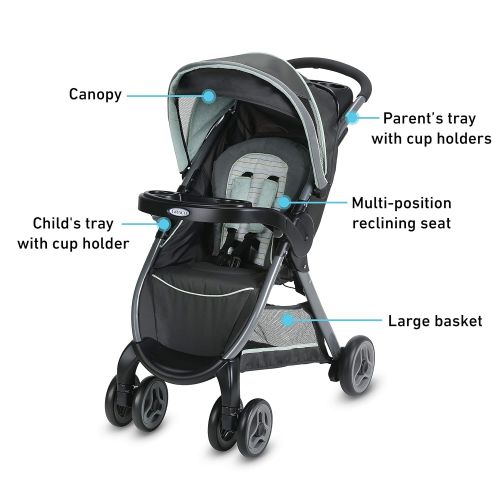 그라코 Graco FastAction Fold Click Connect Travel System Stroller, Bennett