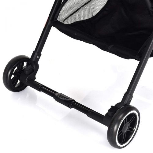 그라코 Graco COSTWAY Foldable Baby Stroller Lightweight Kids Carriage Pushchair W/Foot Cover Ink