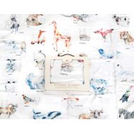Graco Soft Muslin Baby Blanket with 26 Watercolor Alphabet Animals - 47 x 47 Inches Muslin Quilt for...