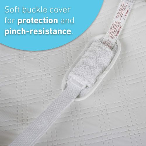 그라코 Graco Premium Contoured Infant and Baby Changing Pad Ultra Soft Buckle Cover for Premium Comfort Water Resistant Baby Safety Belt NonSkid Bottom Fits Standard Changing Topper, Whit