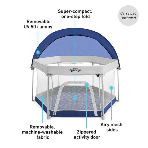 그라코 Graco Pack n Play LiteTraveler LX?Playard Outdoor and Indoor Playspace with Compact Fold UV Canopy, Canyon