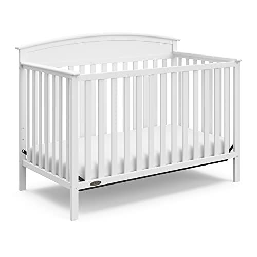 그라코 Graco Benton 4-in-1 Convertible Crib (White) Solid Pine and Wood Product Construction, Converts to Toddler Bed, Day Bed, and Full Size Bed (Mattress Not Included)