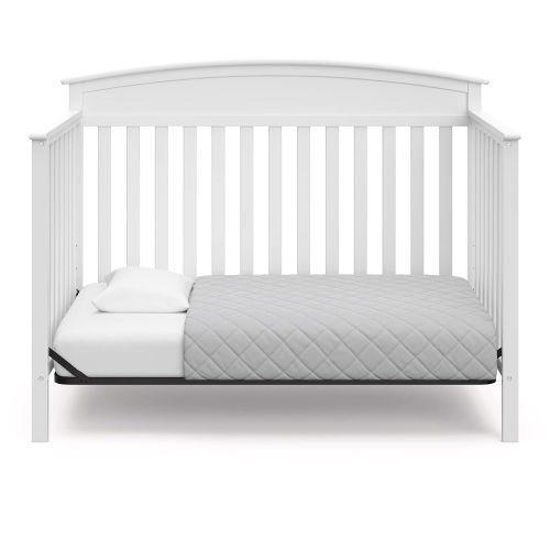 그라코 Graco Benton 4-in-1 Convertible Crib (White) Solid Pine and Wood Product Construction, Converts to Toddler Bed, Day Bed, and Full Size Bed (Mattress Not Included)