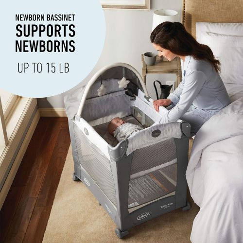 그라코 Graco Travel Lite Crib Travel Crib Converts from Bassinet to Playard, Manor