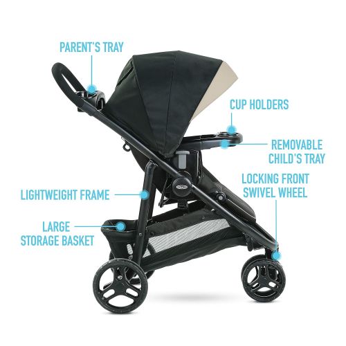 그라코 Graco Modes 3 Lite DLX Stroller, Includes Reversible Seat, Pierce, 15.9 Pound