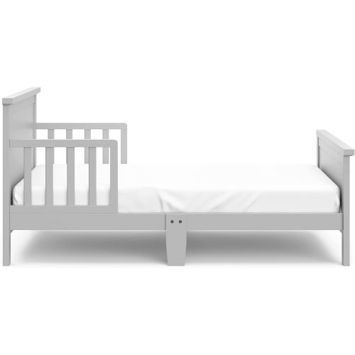 그라코 Graco Bailey Toddler Bed (Pebble Gray) - Includes Toddler Bed Rail on Both Sides, Toddler Bed Frame Fits Standard-Size Crib and Toddler Bed Mattress, JPMA Certified, Solid and Stur