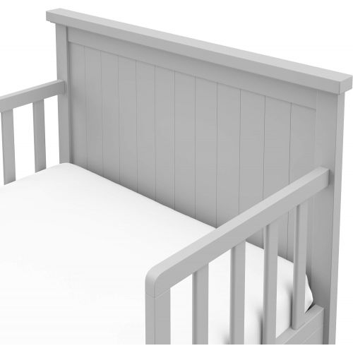 그라코 Graco Bailey Toddler Bed (Pebble Gray) - Includes Toddler Bed Rail on Both Sides, Toddler Bed Frame Fits Standard-Size Crib and Toddler Bed Mattress, JPMA Certified, Solid and Stur