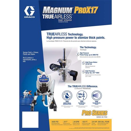 그라코 Graco 17G177 Magnum ProX17 Stand Paint Sprayer, Grey/Blue