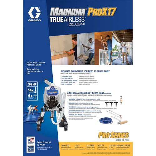 그라코 Graco 17G177 Magnum ProX17 Stand Paint Sprayer, Grey/Blue