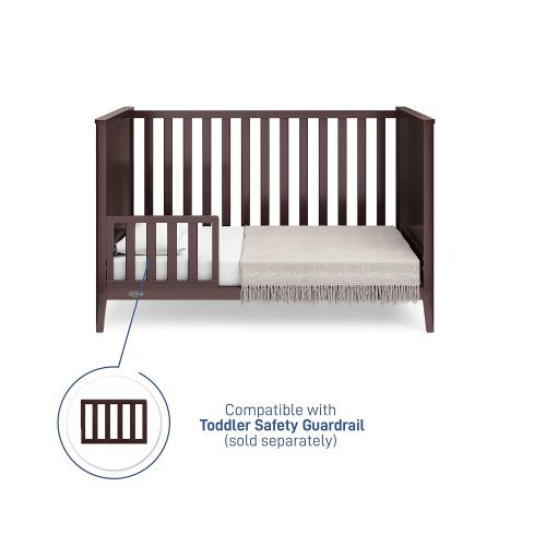 그라코 Graco Melbourne 3-in-1 Convertible Crib - Fits Standard Mattress, Converts to Toddler & Daybed, Non-Toxic Finish, Expert Tested for Safer Sleep, Espresso