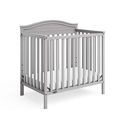 그라코 Graco Stella 4-in-1 Convertible Mini Crib with Bonus Mattress ? GREENGUARD Gold Certified, Includes Bonus 2.75 Inch Thick Mattress with Water-Resistant Cover, Pebble Gray