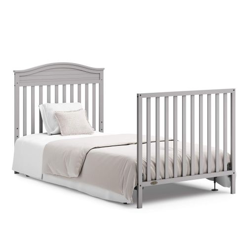 그라코 Graco Stella 4-in-1 Convertible Mini Crib with Bonus Mattress ? GREENGUARD Gold Certified, Includes Bonus 2.75 Inch Thick Mattress with Water-Resistant Cover, Pebble Gray