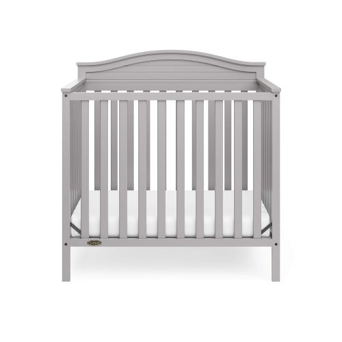 그라코 Graco Stella 4-in-1 Convertible Mini Crib with Bonus Mattress ? GREENGUARD Gold Certified, Includes Bonus 2.75 Inch Thick Mattress with Water-Resistant Cover, Pebble Gray