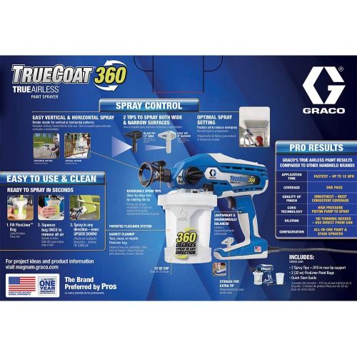 그라코 Graco 16Y385 TrueCoat 360 Paint Sprayer, Blue/White