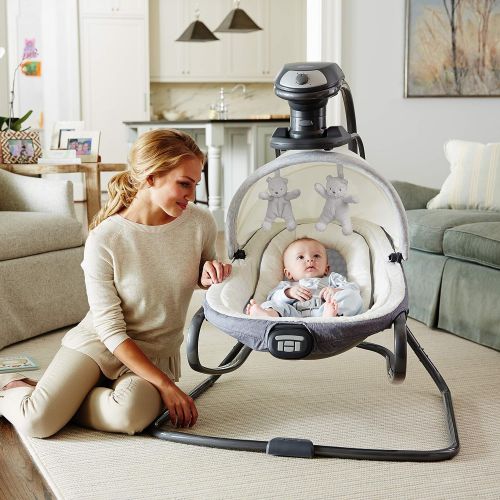 그라코 Graco Duet Oasis with Soothe Surround Baby Swing and Rocker, Davis