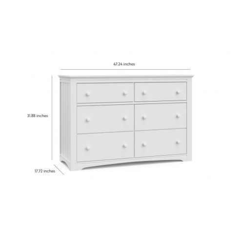 그라코 Graco Hadley 6 Drawer (White) Dresser, 47.24x17.7x31.9 Inch (Pack of 1)