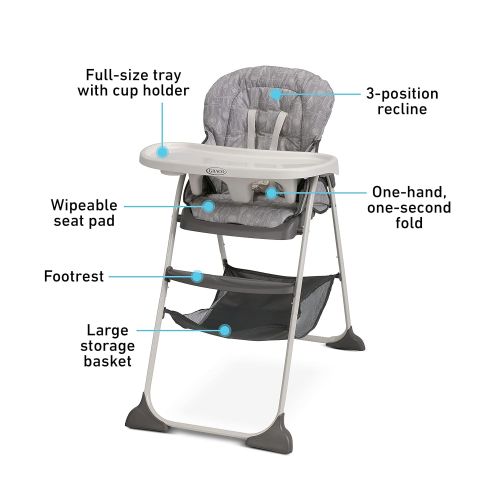 그라코 Graco Slim Snacker High Chair, Ultra Compact High Chair, Whisk