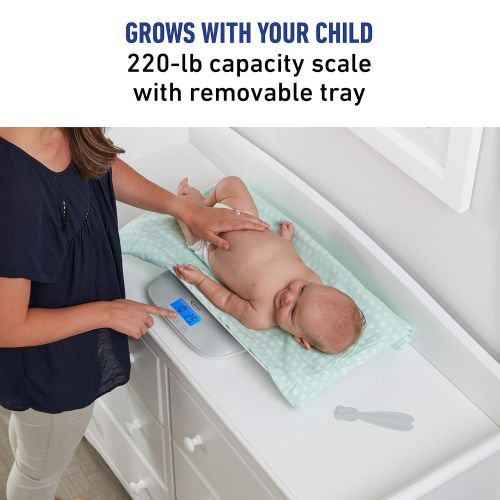 그라코 Graco Digital LCD Infant to Toddler to Big Kid Multifunction Baby Weight Scale, 3 Weighing Modes, Removable Tray, Downloadable Growth Chart, 220 Lb Capacity