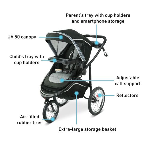 그라코 Graco Modes Jogger 2.0 Travel System Includes Jogging Stroller and SnugRide SnugLock 35 LX Infant Car Seat, Zion