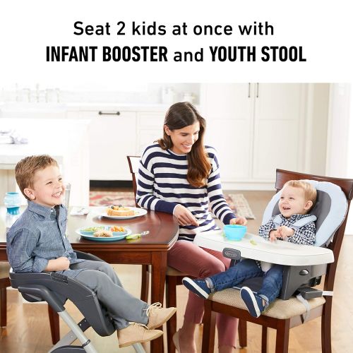 그라코 Graco DuoDiner DLX 6 in 1 High Chair Converts to Dining Booster Seat, Youth Stool, and More, Kagen , 28.25x24.25x43.25 Inch (Pack of 1)