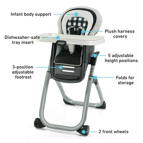 그라코 Graco DuoDiner DLX 6 in 1 High Chair Converts to Dining Booster Seat, Youth Stool, and More, Kagen , 28.25x24.25x43.25 Inch (Pack of 1)