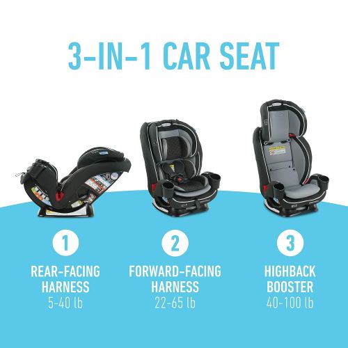 그라코 Graco TrioGrow SnugLock LX 3 in 1 Car Seat, Infant to Toddler Car Seat, Sonic