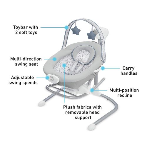 그라코 Graco Soothe n Sway Baby Swing with Portable Rocker, Easton