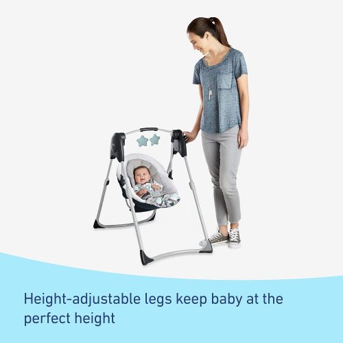 그라코 Graco Slim Spaces Compact Baby Swing, Reign