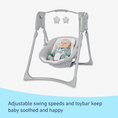 그라코 Graco Slim Spaces Compact Baby Swing, Reign