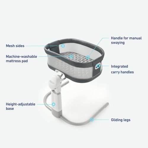 그라코 Graco DreamMore Bedside Bassinet Deluxe with Calming Motion, Maison