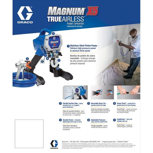 그라코 Graco Magnum 262800 X5 Stand Airless Paint Sprayer, Blue