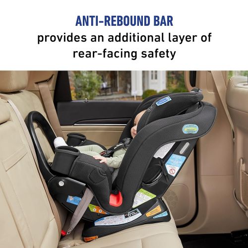 그라코 Graco Extend2Fit 3 in 1 Car Seat Featuring Anti-Rebound Bar Ride Rear Facing Longer, Up to 50 Pounds, Polly