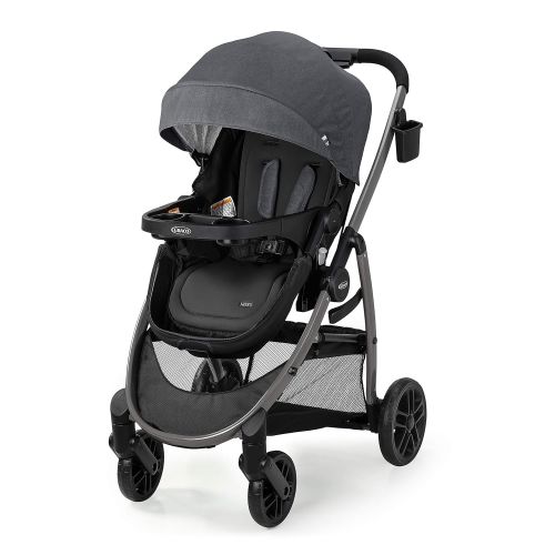 그라코 Graco Modes Pramette Stroller Baby Stroller with True Bassinet Mode, Reversible Seat, One Hand Fold, Extra Storage, Child Tray, Redmond, Amazon Exclusive