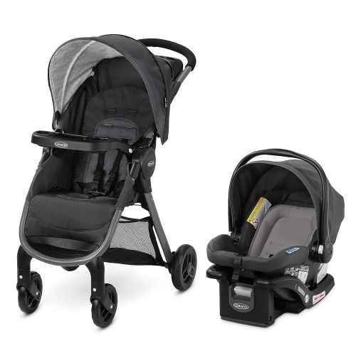 그라코 Graco FastAction SE Travel System Includes Quick Folding Stroller and SnugRide 35 Lite Infant Car Seat, Redmond, Amazon Exclusive