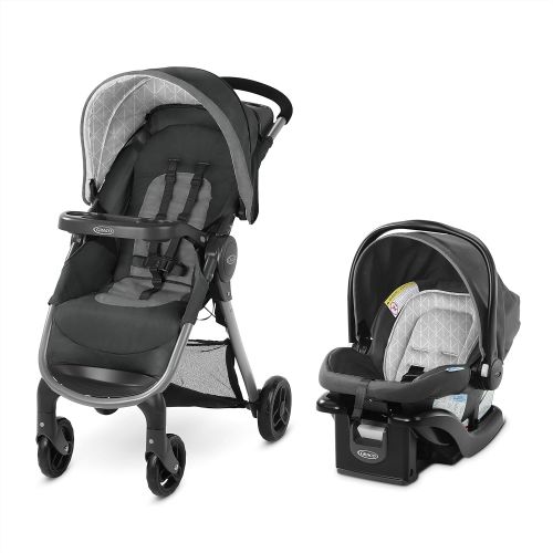 그라코 GRACO FastAction SE Travel System Includes Quick Folding Stroller and SnugRide 35 Lite Infant Car Seat, Derby