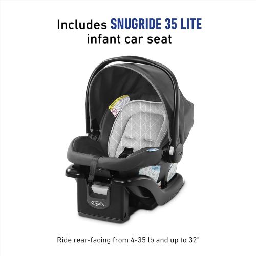 그라코 GRACO FastAction SE Travel System Includes Quick Folding Stroller and SnugRide 35 Lite Infant Car Seat, Derby