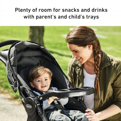 그라코 GRACO FastAction SE Travel System Includes Quick Folding Stroller and SnugRide 35 Lite Infant Car Seat, Derby