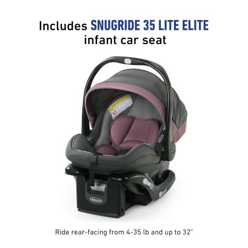 그라코 Graco Modes Nest Travel System Includes Baby Stroller with Height Adjustable Reversible Seat, Bassinet Mode, Lightweight Aluminum Frame and SnugRide 35 Lite Elite Infant Car Seat,