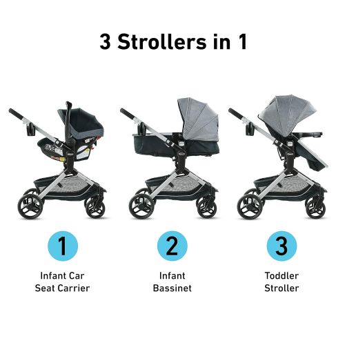 그라코 Graco Modes Nest Travel System Includes Baby Stroller with Height Adjustable Reversible Seat, Bassinet Mode, Lightweight Aluminum Frame and SnugRide 35 Lite Elite Infant Car Seat,