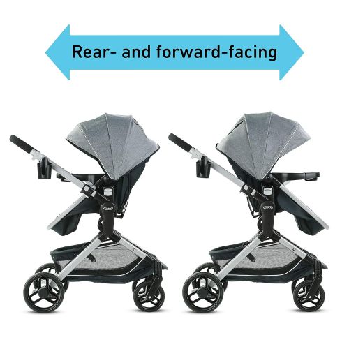 그라코 Graco Modes Nest Travel System Includes Baby Stroller with Height Adjustable Reversible Seat, Bassinet Mode, Lightweight Aluminum Frame and SnugRide 35 Lite Elite Infant Car Seat,