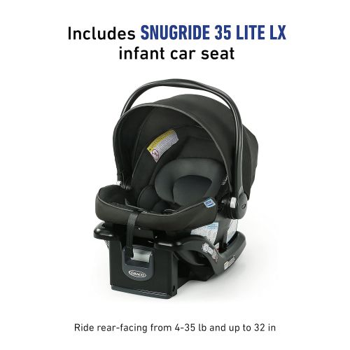 그라코 Graco Modes Element Travel System, Includes Baby Stroller with Reversible Seat, Extra Storage, Child Tray and SnugRide 35 Lite LX Infant Car Seat, Redmond