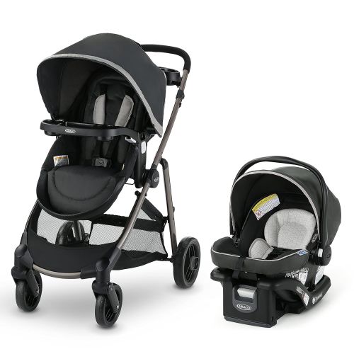 그라코 Graco Modes Element Travel System, Includes Baby Stroller with Reversible Seat, Extra Storage, Child Tray and SnugRide 35 Lite LX Infant Car Seat, Redmond