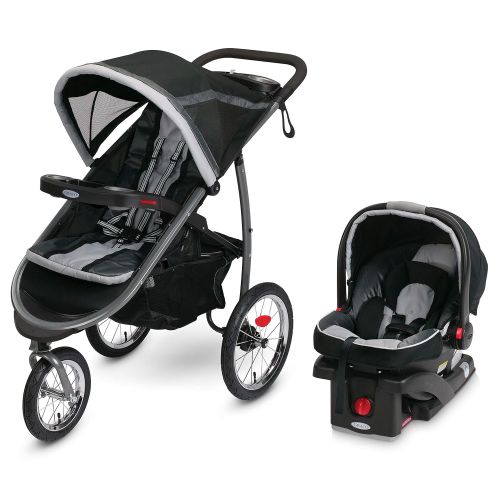 그라코 Graco FastAction Fold Jogger Travel System Includes the FastAction Fold Jogging Stroller and SnugRide 35 Infant Car Seat, Gotham