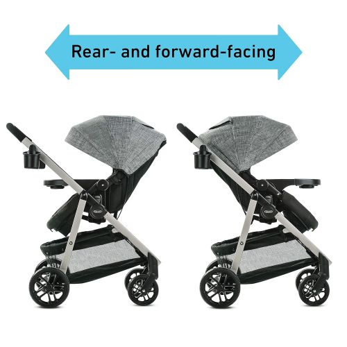 그라코 Graco Modes Pramette Travel System Includes Baby Stroller with True Bassinet Mode, Reversible Seat, One Hand Fold, Extra Storage, Child Tray and SnugRide 35 Infant Car Seat, Ellin