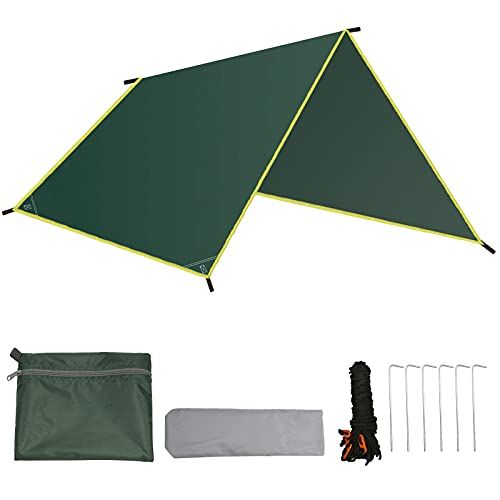  gracosy Waterproof Camping Tarp Sunshade UV Protection Lightweight Outdoor Adventure Hiking Camping Backpacking Picnic Tent Tarp