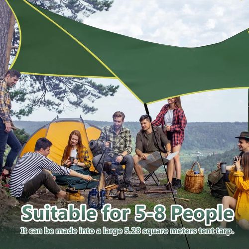  gracosy Waterproof Camping Tarp Sunshade UV Protection Lightweight Outdoor Adventure Hiking Camping Backpacking Picnic Tent Tarp