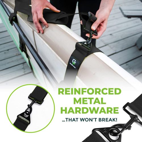  Gradient Fitness Kayak/Paddle Board/Surfboard Shoulder Strap Hands-Free SUP Carrying Strap Boards with Padded Shoulder Sling, Paddle Carrier & Metal Accessories
