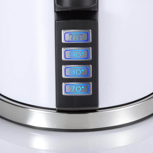  Graef WK701 - Edelstahlwasserkocher mit Temperatureinstellung, weiss (Acryl weiss), 1.5 L
